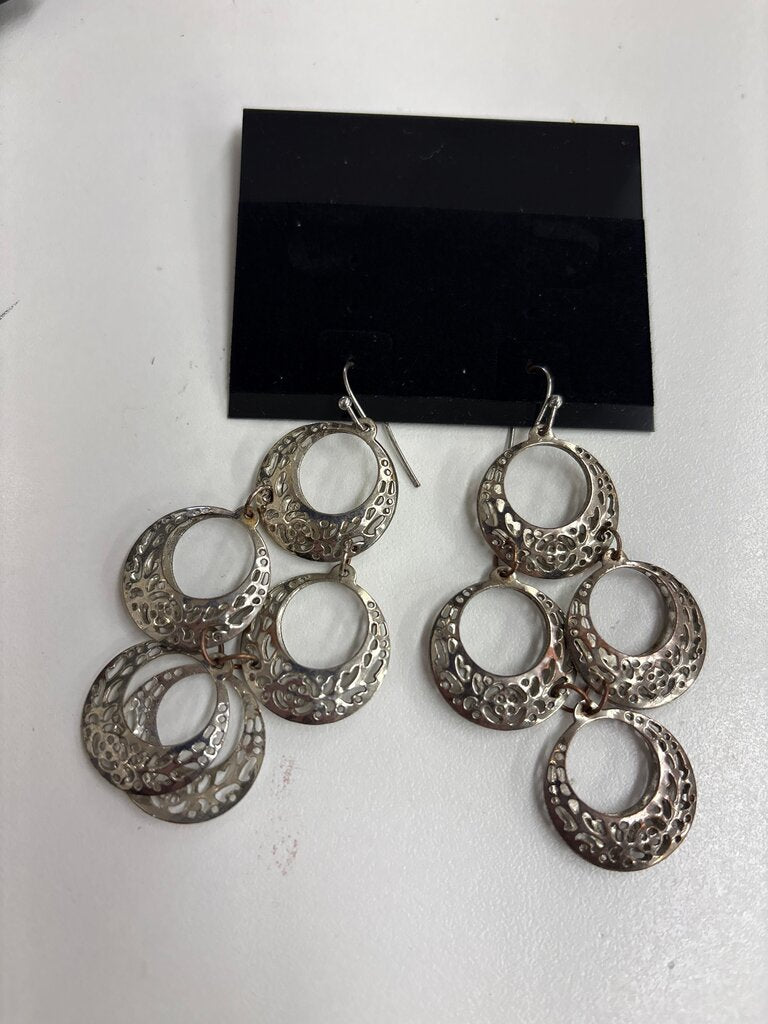 Metallic Hoop Dangle Earrings