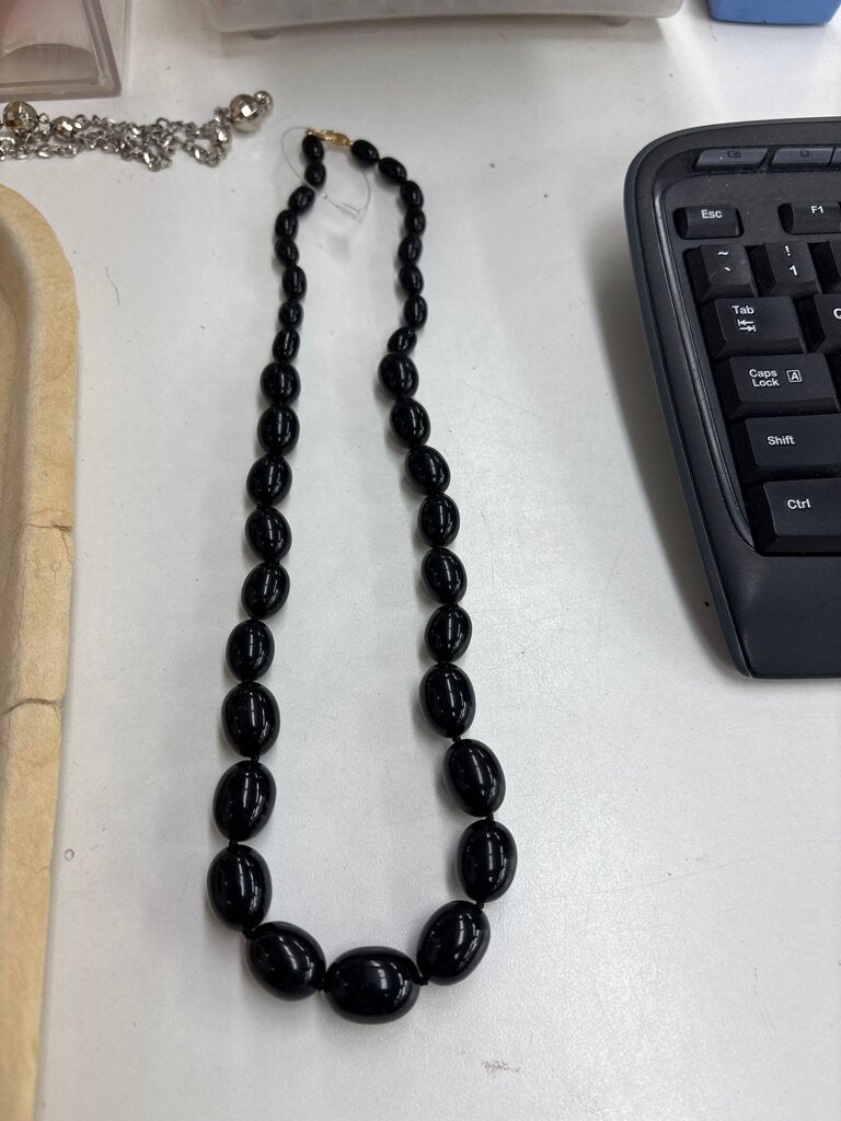 Black Beaded Necklace