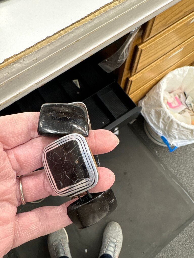 Vintage Black Plastic Bracelet Watch