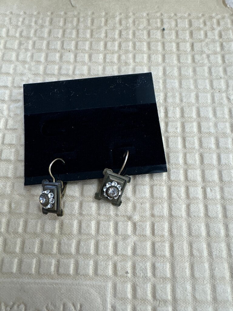 Vintage Style Earrings with Crystal Accents