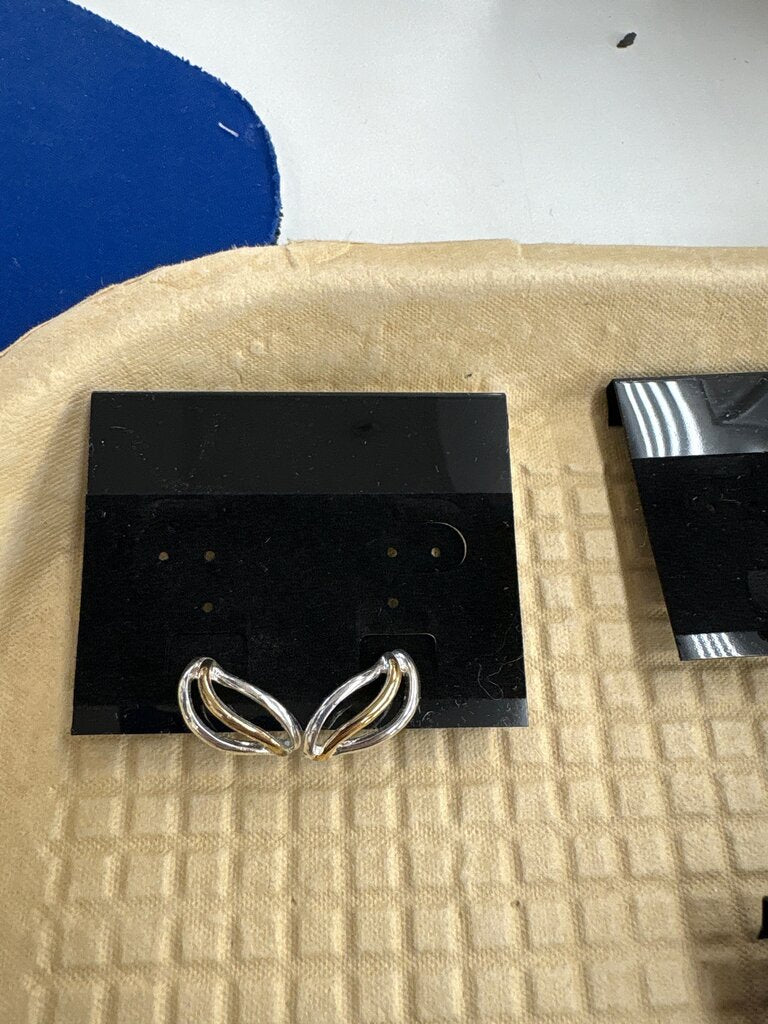 Gold and Silver Loop Earrings